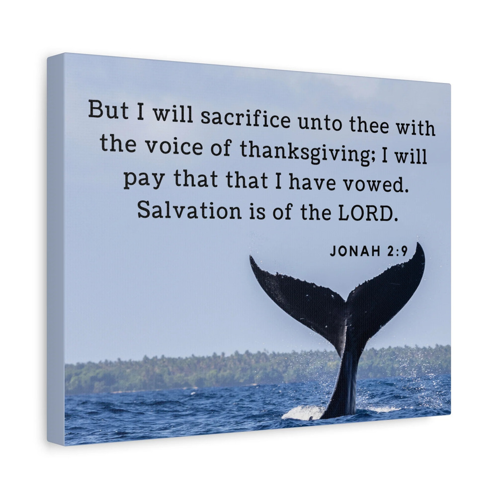 Scripture Canvas Salvation Jonah 2:9 Christian Wall Art Bible Verse Print Ready
